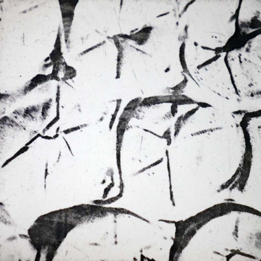Ilse Gabbert,Struktur IV, Intaglio-Radierung auf Btten-Papier, 10 x 10 cme
